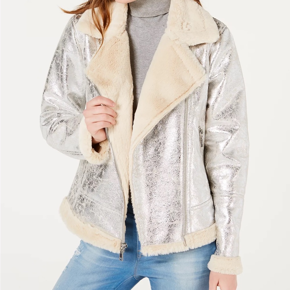 Tommy Hilfiger Faux-Shearling Moto Jacket